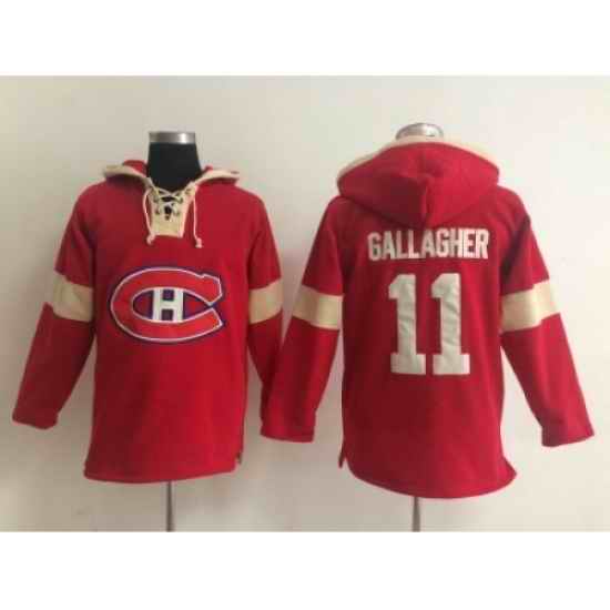 NHL montreal canadiens #11 gallagher red jersey[pullover hooded sweatshirt]